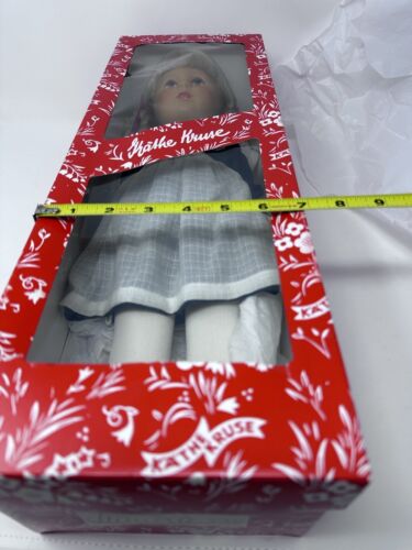 Kathe Kruse Doll MIMERLE Blonde Braids Green Plaid 18.5” 1983 Tagged In Box Rare - Picture 17 of 24