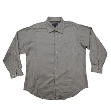 Scott Barber Shirt Mens 2XL Houndstooth Check Button Up Long Sleeve Classic