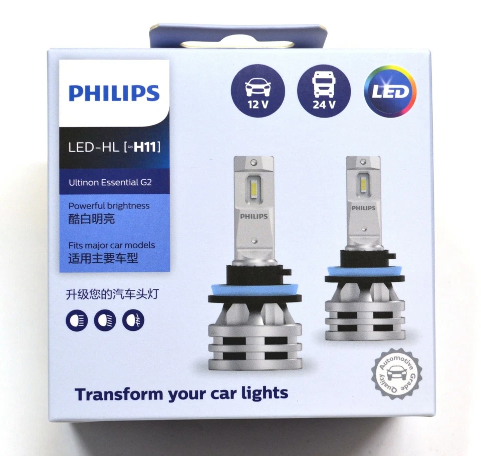 Philips Ultinon LED G2 White H11 Two Bulbs Head Light Low Beam Replace OE - Image 2 of 4