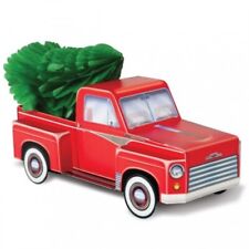 3-D Christmas Red Truck with Tree Centerpiece Old Red Truck Christmas Decor