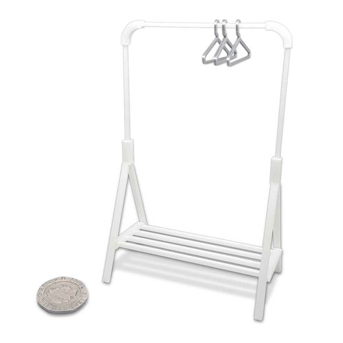 Dolls House 1/12 scale hanging clothing rail white Made by BUSHBABY eBay
