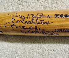 Brooks Robinson Autographed, Signed & Inscribed Baseball Bat to Ray Lewis, HOFer