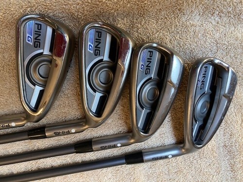PING G SERIES IRONS / 5-P,U,S / WHITE DOT/ GRAPHITE / R FLEX / +1" / VG COND!! - Picture 5 of 10