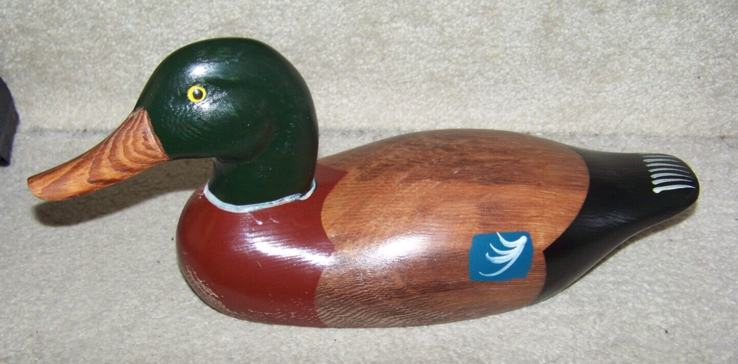 Hand-painted Mallard Hen Wood Duck Decoy 13.5