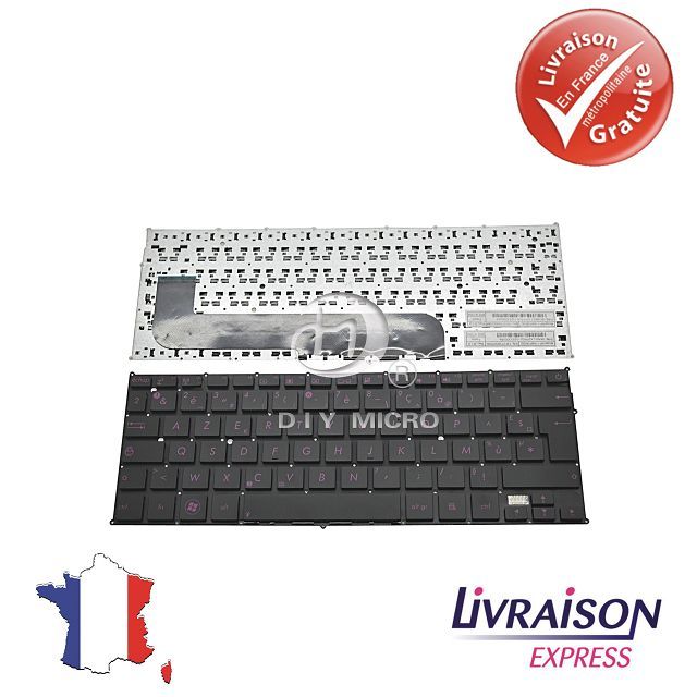 Clavier AZERTY Français Asus ZenBook UX21 de Rechange sans Châssis Noir