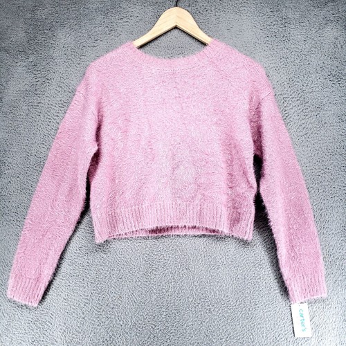 Carter's Kid Girls Size L 10/12 Boxy Cropped Fuzzy Pullover Pink $42 NWT - Picture 2 of 18