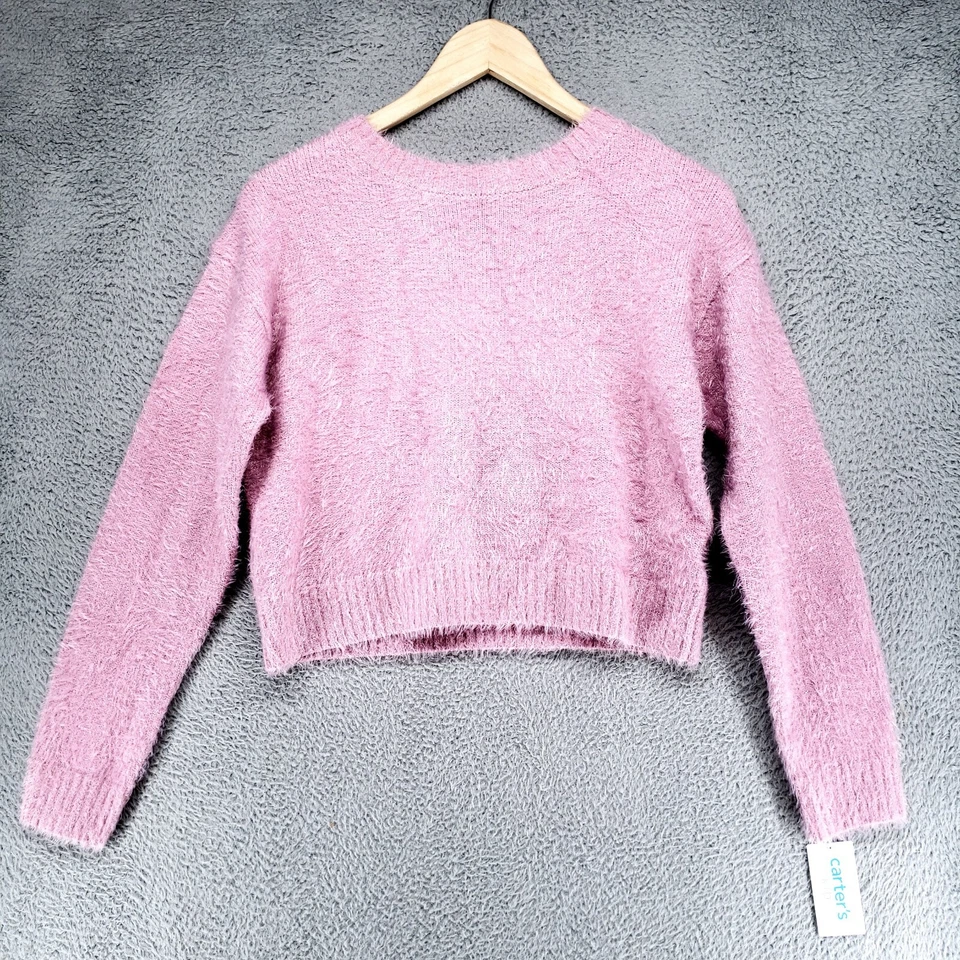 Pullover Carter's Niños Niñas Talla L 10/12 Cuadrado Recortado Difuso Rosa $42 Nuevo con Etiquetas Foto 2 de 4