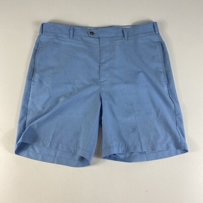 Donald Ross Golf Shorts Chino Flat Front Embroidery Polyester Size 39* Blue  Mens