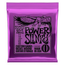 Ernie Ball 2220 Power Slinky Nickel Electric Guitar Strings for Rock Blues 11-48