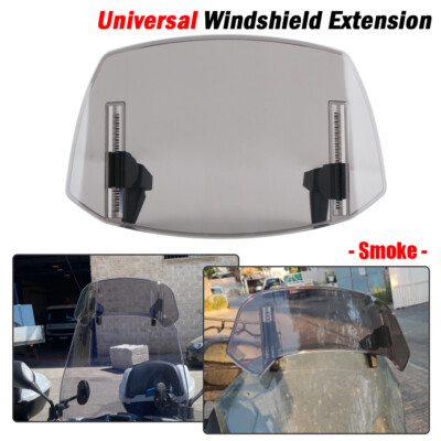 Universal Motorrad Windschutzscheibe Windschild Einstellbar Clip On Rauch
