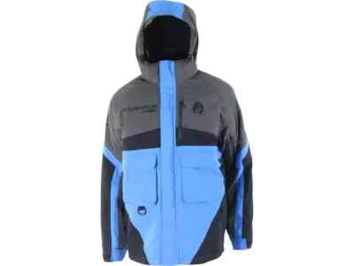 Clam (Men's LG) IceArmor Ascent Waterproof Float Parka Charcoal/Blue/Black  La