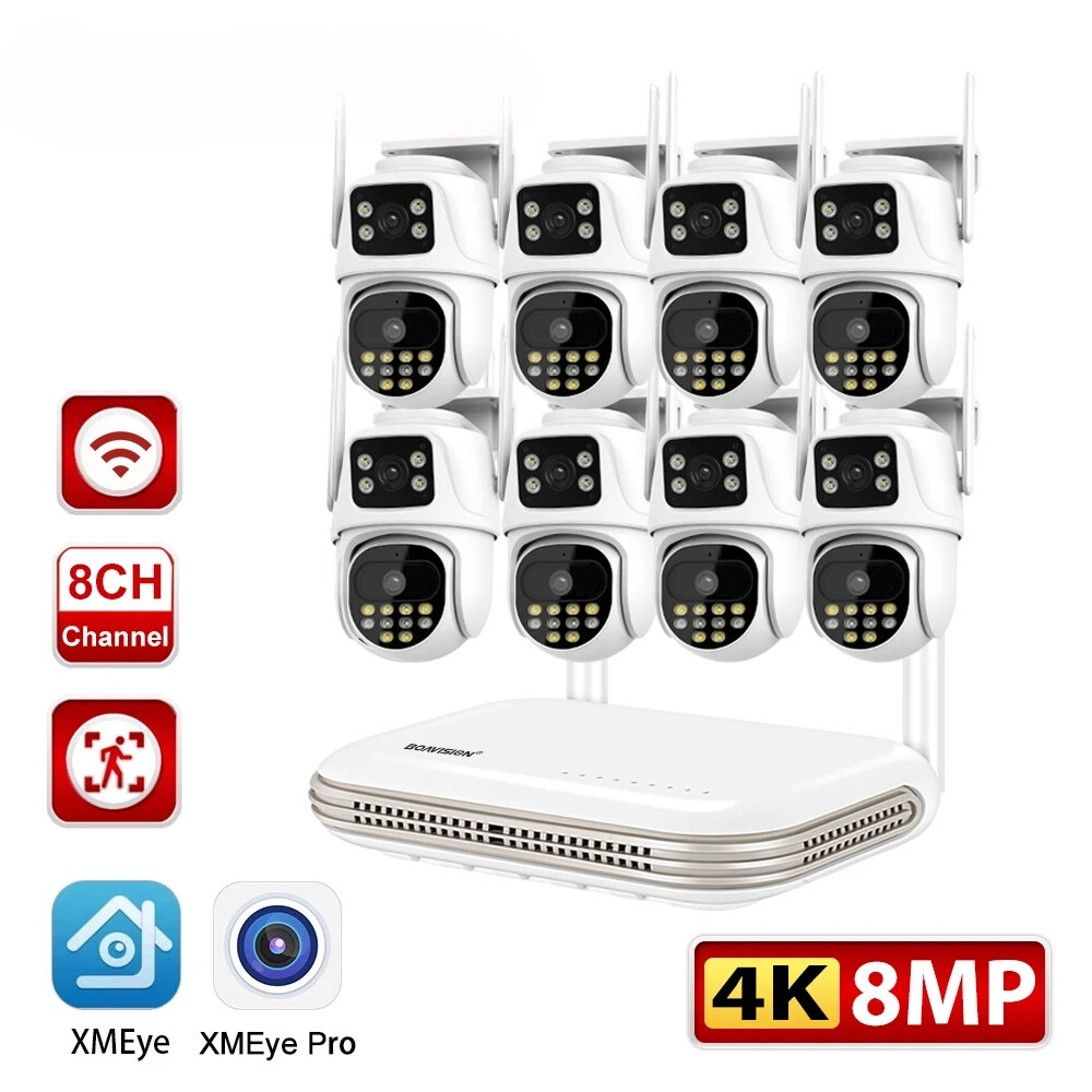 Wireless Two Way Audio Waterproof Dual Lens Security Camera Video Surveillance