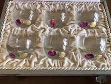 Beautiful Moser Czech/Bohemian Miniature Collectors Cordial/Shot Glasses - 6 IOB