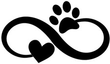 Custom Vinyl Car Decal Infinity Pet Love Paw Print Heart