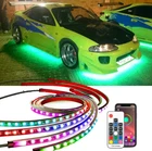 6PCS Multicolor RGB Underglow LED Neon Strip Light APP For Mitsubishi Eclipse