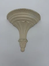 Cast Metal Wall Pocket Or Shelf Vintage Off White Shabby Chic Farmhouse Cottage