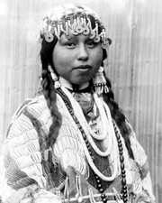 Wishram Woman in Festive Bridal Raiment 1911 Photo