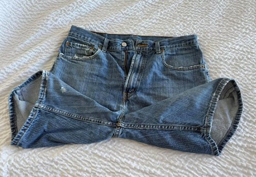 Levis 505 Mens Shorts Size W33 Regular Fit Blue Denim Cotton - Picture 6 of 7