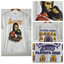Vintage Los Angeles Lakers 2008 Playoffs Kobe Bryant Cold Blooded T Shirt Size S