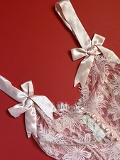 Vtg Victoria Secret One Piece Lace Bodysuit Lingerie Teddy Gold Label Size Small