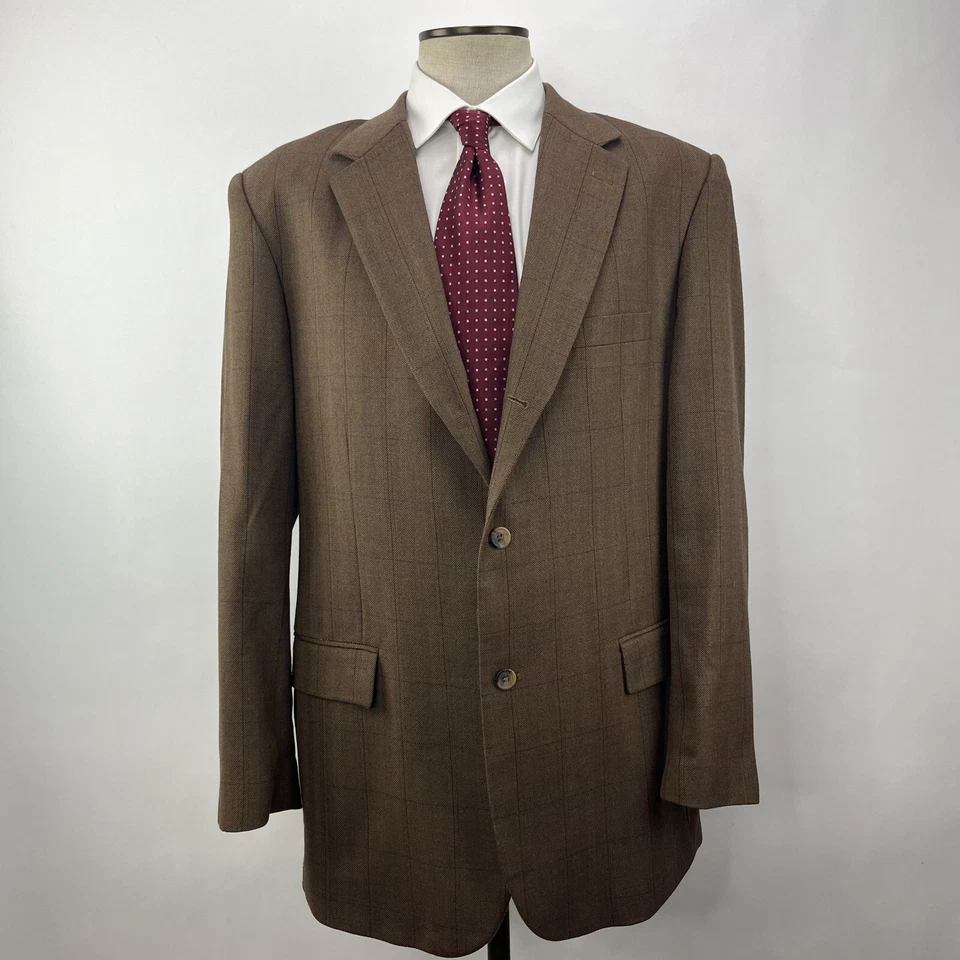 Abrigo deportivo Alan River para hombre 46L marrón espiga con panel de ventana 3/2 rollos de lana Foto 2 de 4