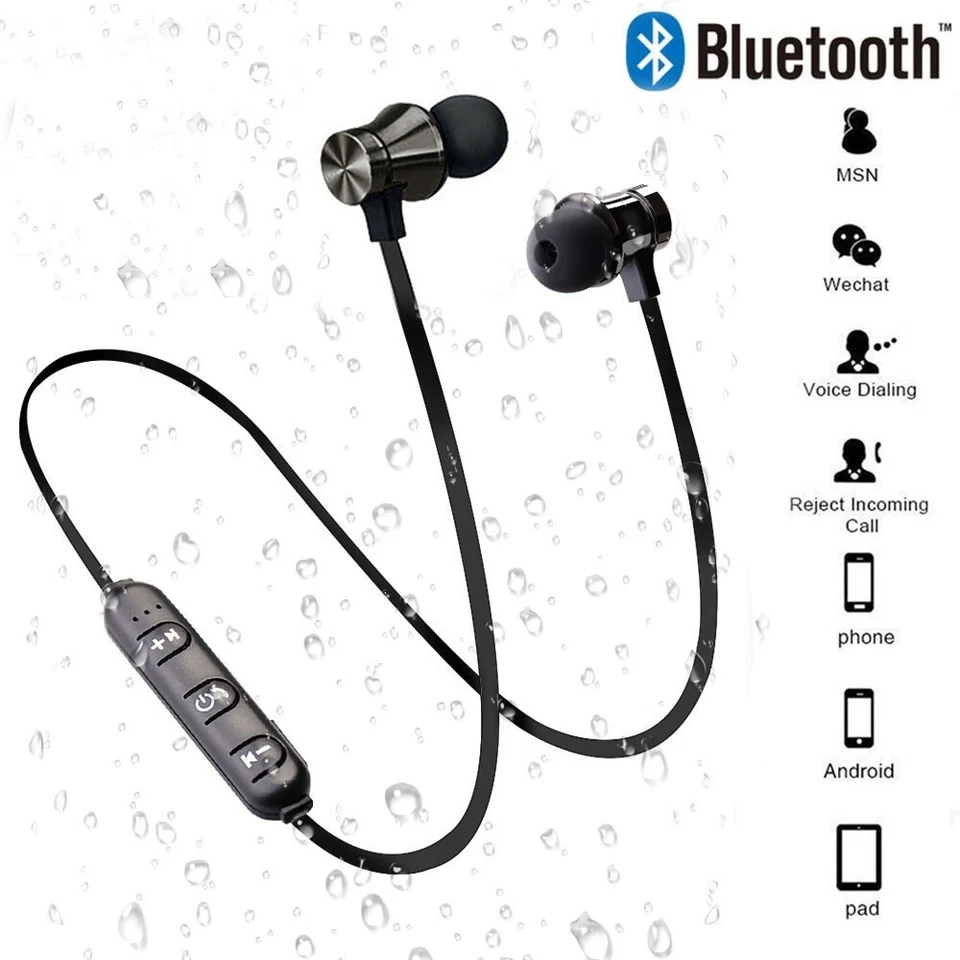 AURICOLARI BLUETOOTH CUFFIE MAGNETICHE SPORTIVE WIRELESS STEREO XT-6 FITNESS - Immagine 3 di 3
