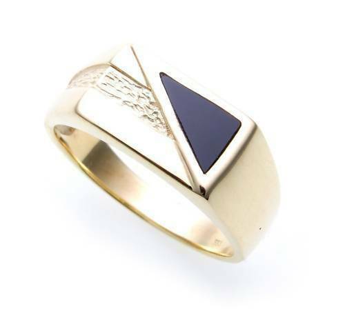 Anillo hombre oro auténtico 585 ónix auténtico todas las piedras posibles Oro amarillo calidad - Imagen 2 de 2