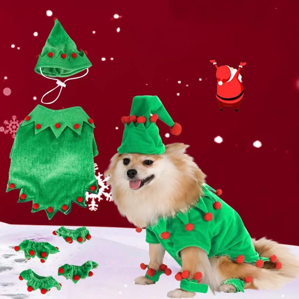 Pet Clothes Pet Dog Christmas Funny Elf Costume Pet Decoration Cloak Pet Cat GB