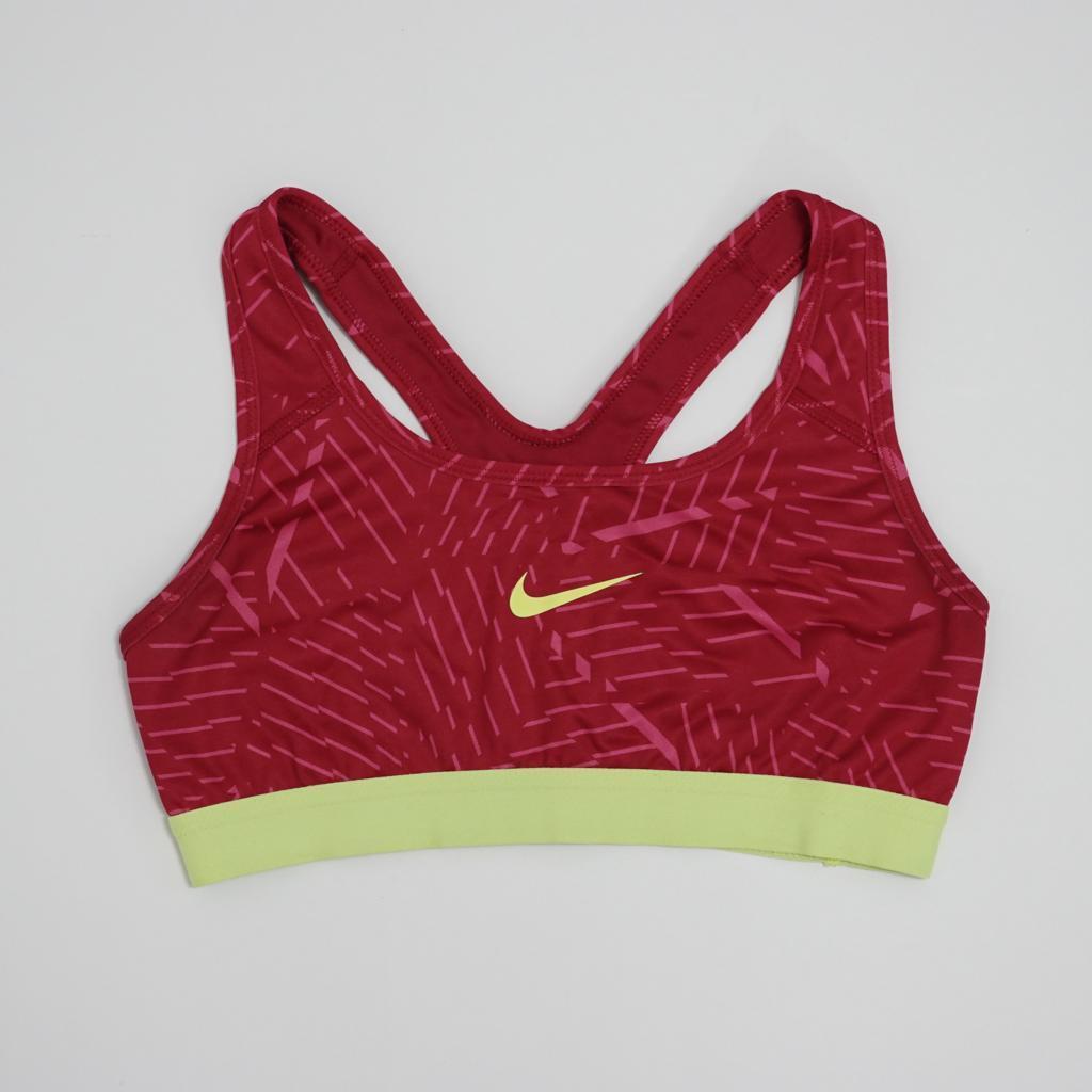 nike pink and yellow sports bra