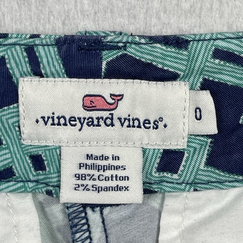 Vineyard Vines Shorts Womens Size 0 Blue Geometric Preppy Casual Boating Summer - Picture 3 of 13