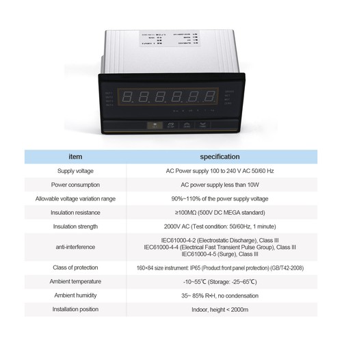 QL-HB5 Load Cell Indicator Amplifier Transmitter AC 100-240V IP65 485 4-20mA - Picture 3 of 16