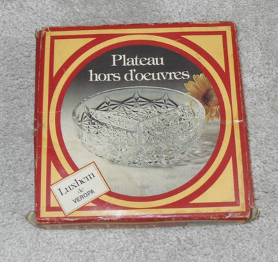 Vintage Luxhem de Veropa - Plateau Hors D'oeuvres - 3-teilige Glas Servierschale