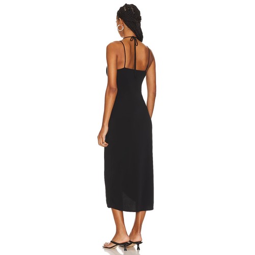 Lanston Black Ruched Midi Dress Double Strap Size S NWT - Picture 10 of 12
