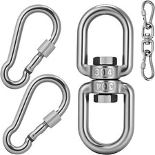Versatile 1200 lb Swivel Hook & Snap Hook Set - Perfect for Hammocks & Gyms