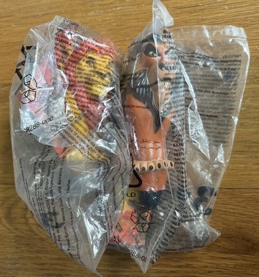 2x Neu Versiegelt McDonalds Happy Meal König der Löwen Narbe & Simba Fingerpuppen (2003)
