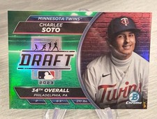 Charlee Soto 2023 Bowman Chrome Draft Night Green Refractor /99 #BDN-4 Twins