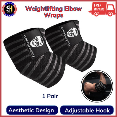 Weightlifting Elbow Wraps 1Pair Flexible 40'' Elbow Compression for Bench Press