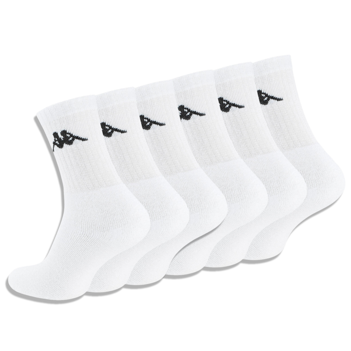 Kappa Mens White Sport Socks Pairs Black Cotton Running