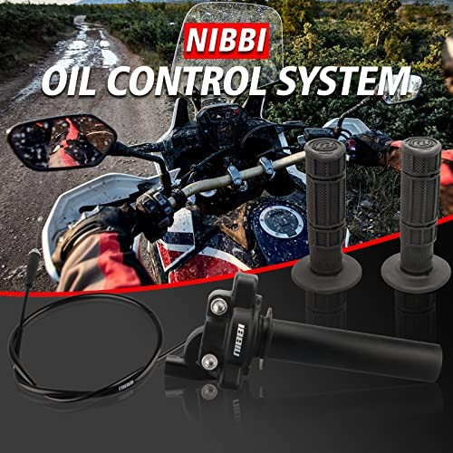  Twists Throttle Grip,Dirt Bike Grips with Throttle Cable and Handlebar Black