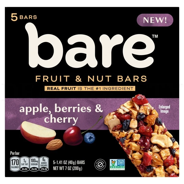Bare Fruit & Nut Bars, Apple, Berries & Cherry 5 Count Each Lot of 6 - Image 2 of 4