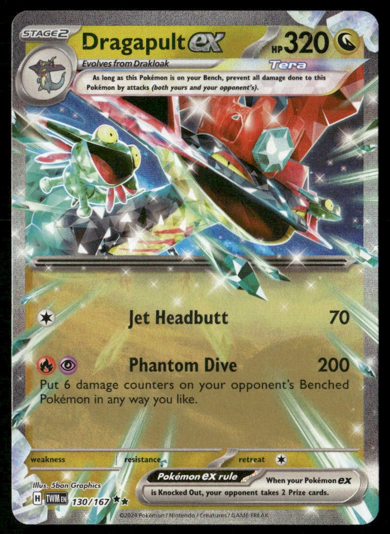 DRAGAPULT EX 130/167 DOUBLE RARE TWILIGHT MASQUERADE POKEMON HOLO NM