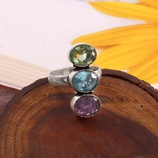 Gemstone 925 Sterling Silver Ring Handmade Jewelry Gift For Valentine