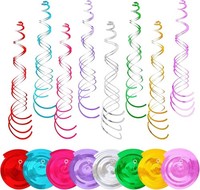 HäNgende Spiralen Luftschlangen 48 StüCk Glitzer Girlanden Party Deko Bunt