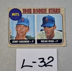 #1968 TOPPS #177 NOLAN RYAN ROOKIE BASEBALL CARD HOF PLAYER w KOOSMAN#L-32