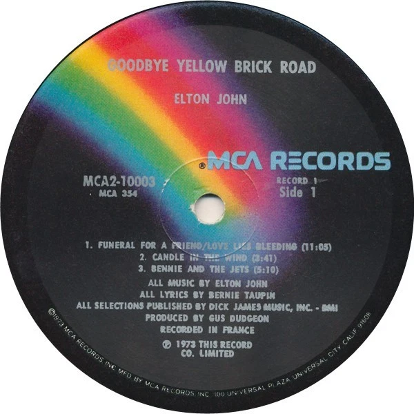 ELTON JOHN GOODBYE YELLOW BRICK ROAD 1973 MCA 10003 LP & PRISTINE COVER + BONUS! - Image 2 of 4
