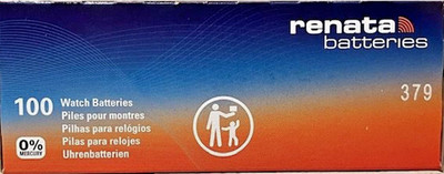 Box of 100 Renata 379 (SR521SW)  Batteries FRESH....FREE SHIP EXP. DATE 2028