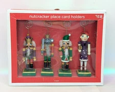 Target NUTCRACKER Suite Place card Holder Ornament set of  4 Christmas 2011 Wood