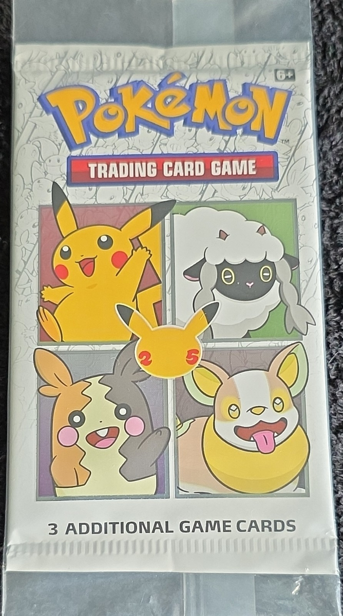 pokemon 25th anniversary 3 card pack Pokemon 25th Anniversary General Mills 3-Card Booster Pack Factory Sealed