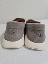 Olukai KA'A Loafer Slip-on Shoes Italian Suede Leather Gray Men's Size 10 - NEW