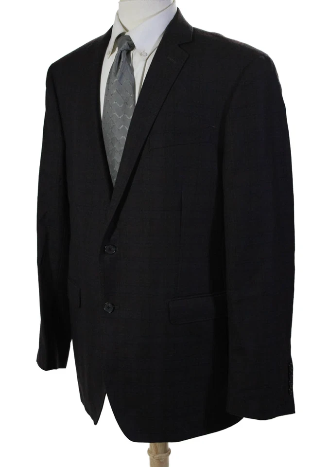 Blazer rojo con cuello abotonado a cuadros de lana a cuadros de DKNY para hombre talla 46 Foto 3 de 4